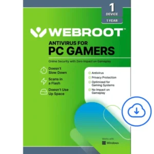 Webroot – Antivirus Protection and Internet Security for PC Gamers (1-Device) (2-Year Subscription)