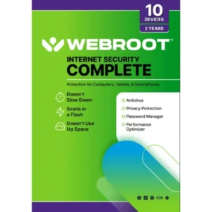 Webroot – Complete Internet Security + Antivirus Protection (10 Devices) (1-Year Subscription)