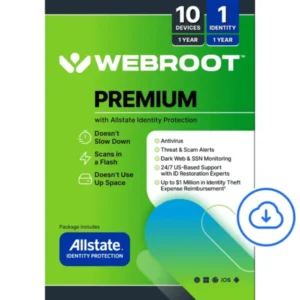 Webroot – Complete Internet Security + Antivirus Protection (10 Devices) (2-Year Subscription)
